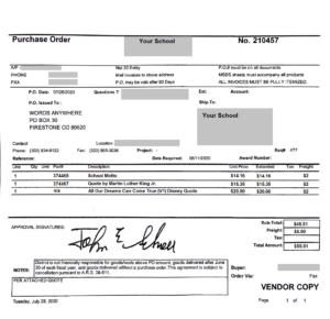 Sample purchase order